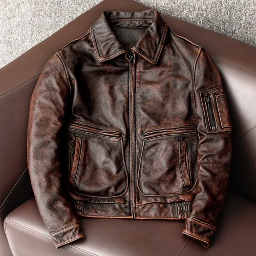 Αγορά Μπουφάν u0026amp; παλτό | Genuine Leather Jacket Men Spring Vintage Real  Cowhide Coat Casual Men Clothing Plus Size 5xl 2021 Chaquetas Hombre Pph4127