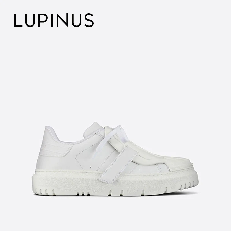 2021 Luxury Brand Genuine Leather Shell Toe Women Sneakers Velcro Platform Sneakers Women Lace Up Reflective Flat Sneakers Woman