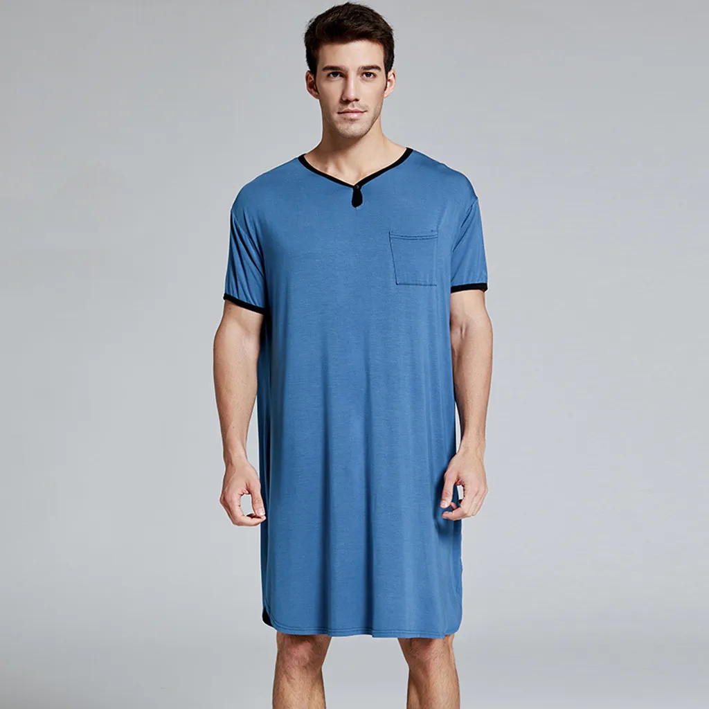 mens short sleeve night shirt