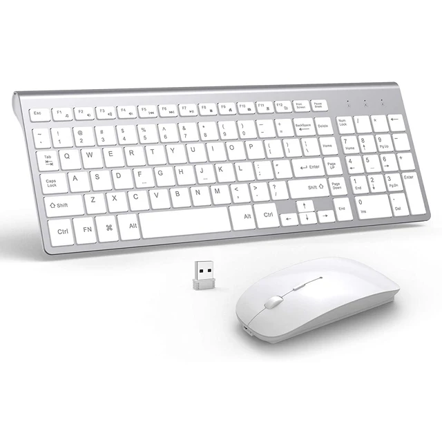 wireless mouse and keyboard silver