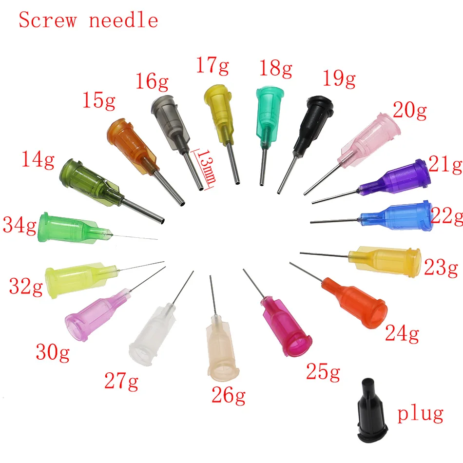 10/25pcs Dispensing Needles Syringe Needle 1.5 1.5 Inch Length Machine  Nozzle Glue Needle Blunt End Threaded Port 14G To 27G