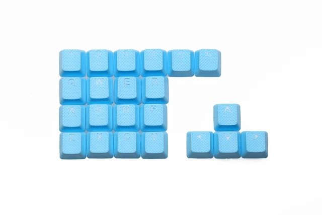 blue rubber key caps