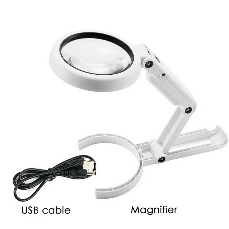 retractable magnifying glass with light