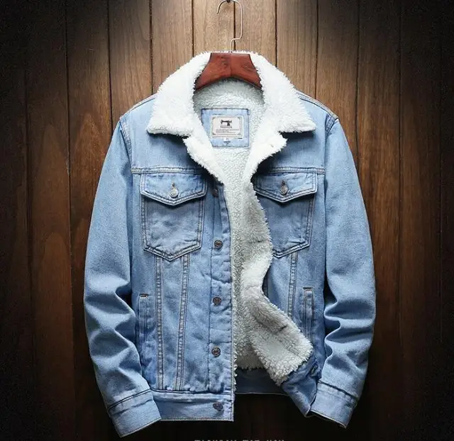 mens fleece jean jacket