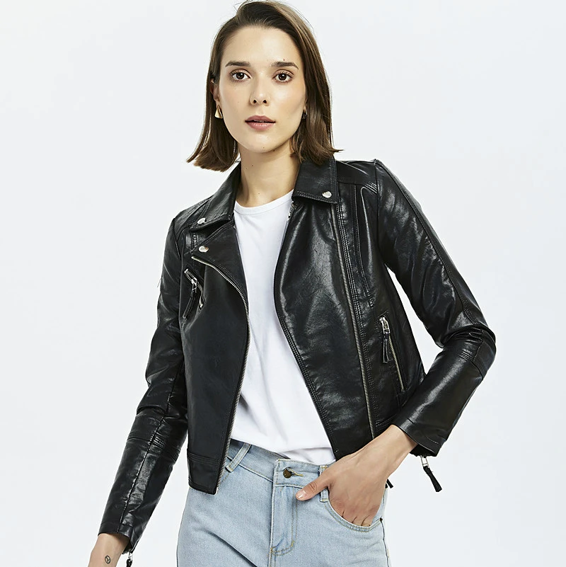 Biker Jacket Winter Autumn Ladies Red 
