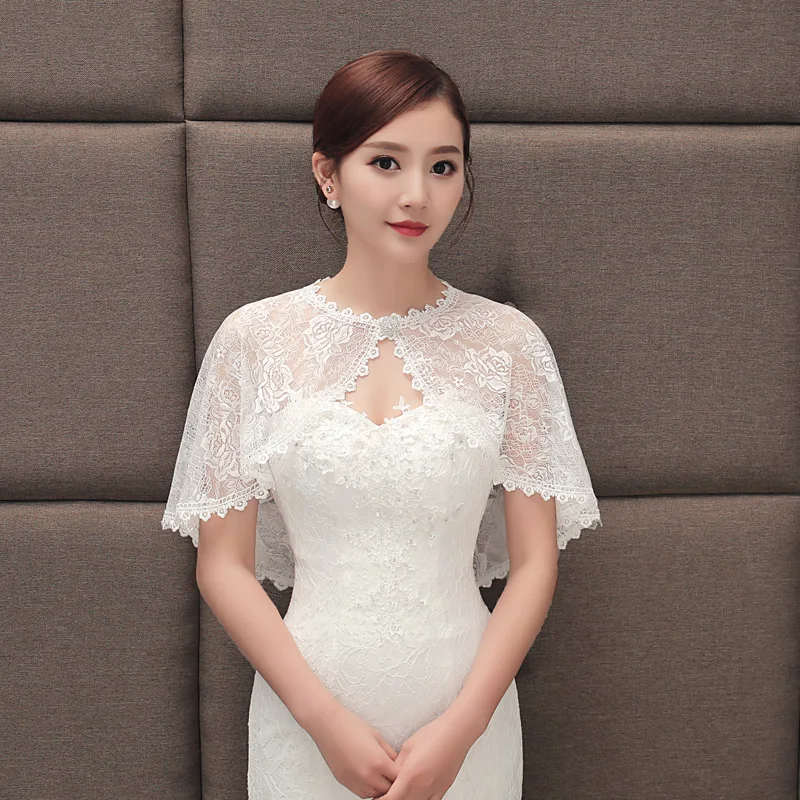 Short Black Bolero Wedding Lace Shawl 