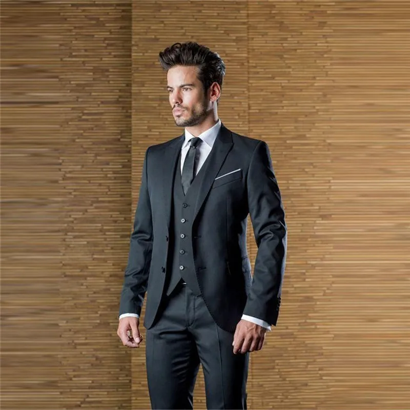 charcoal suit with vest