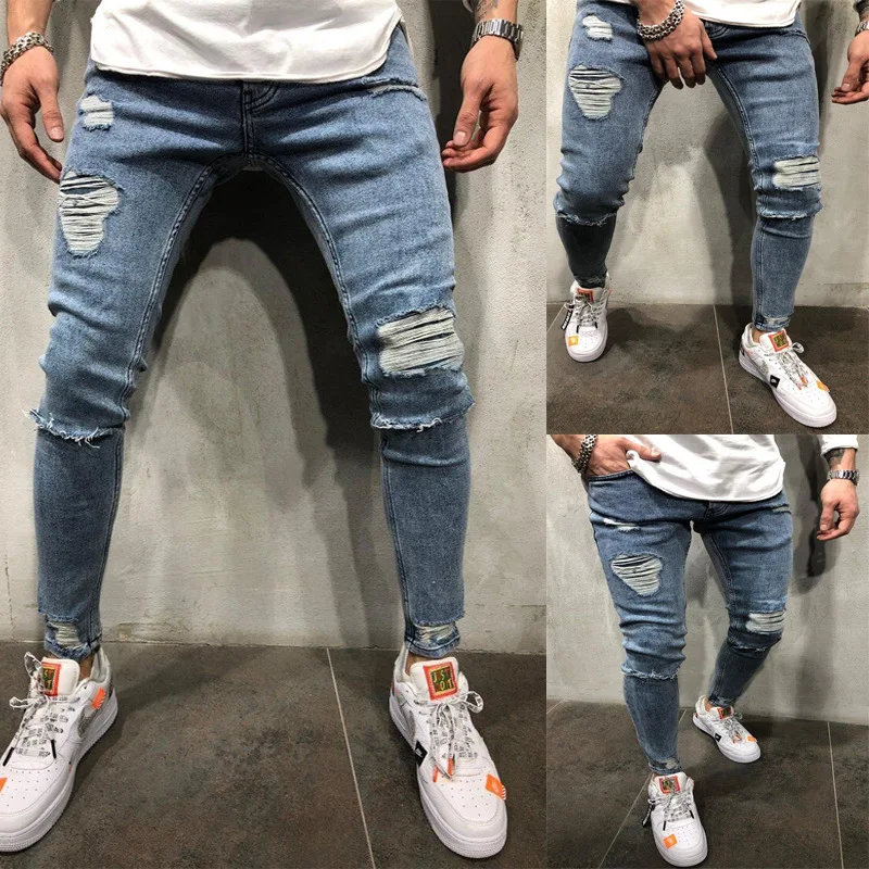 Ripped Denim Jeans Men 2020 Brand 