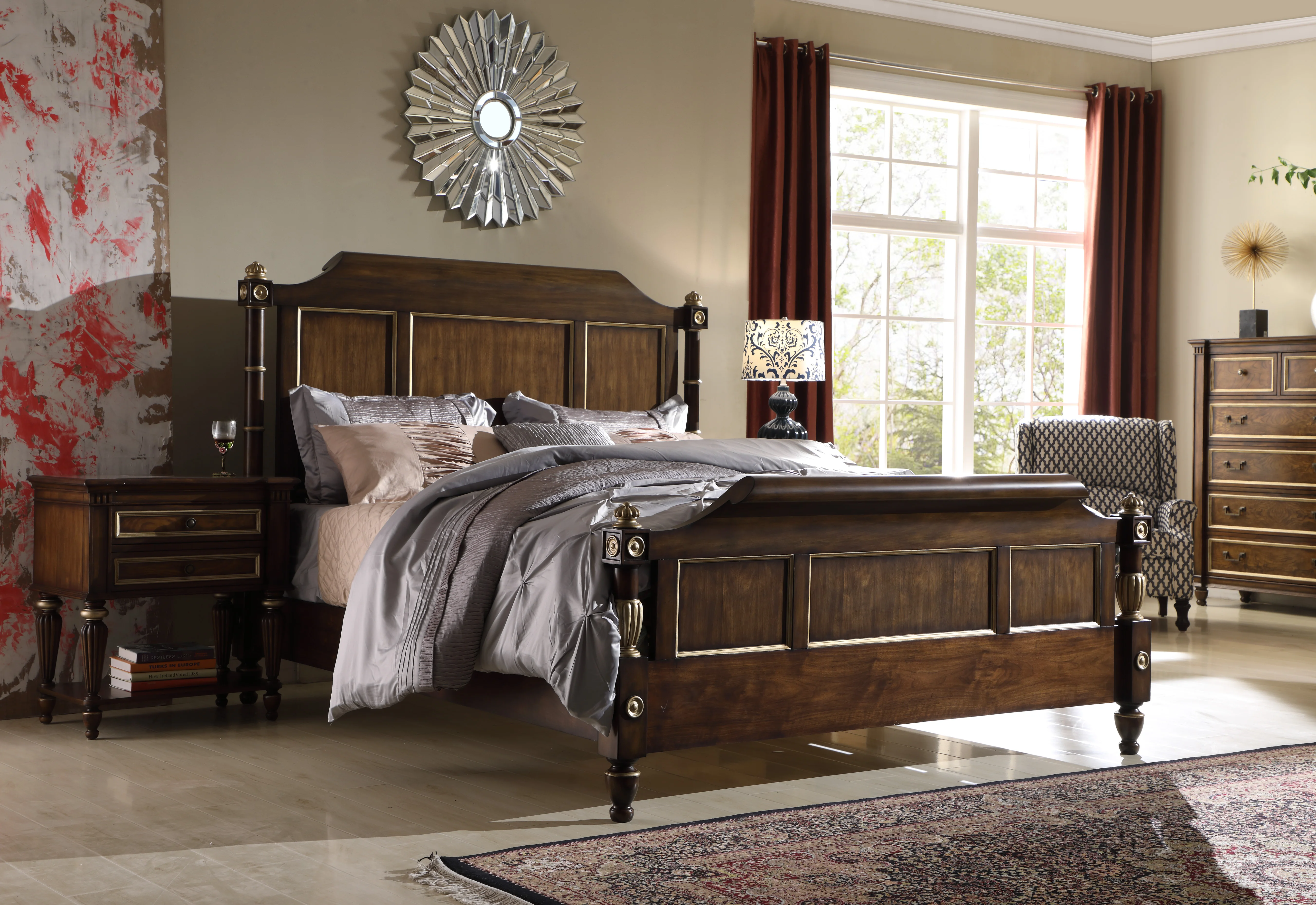 queen wood bed