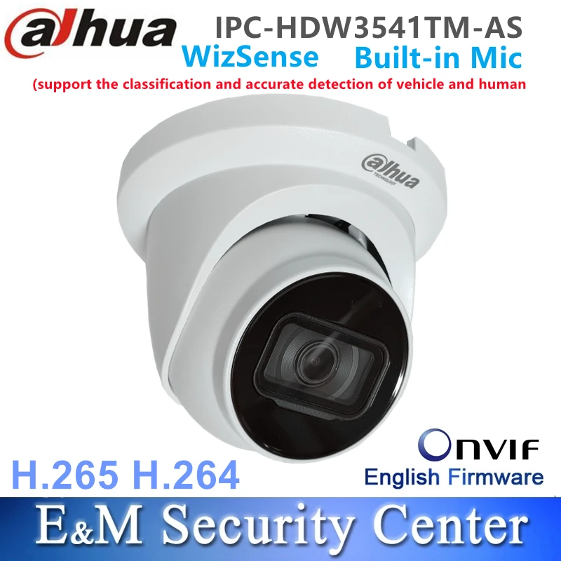 Original Dahua IPC-HDW3541TM-AS 5MP IR Fixed Focal Eyeball WizSense IP67  Network Camera Built-in Mic-animated-img