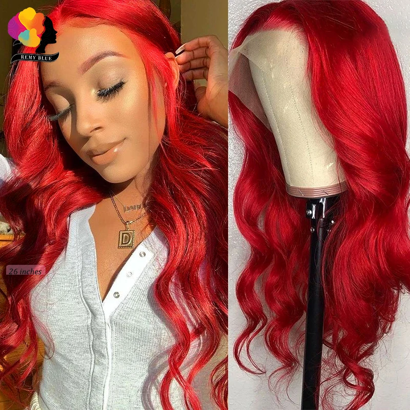 human hair wigs red