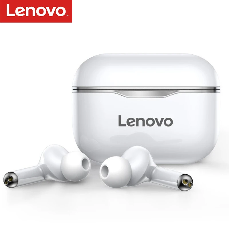 קנו אוזניות | Lenovo LP1 Bluetooth Wireless Earphone LivePods TWS Wireless Earbuds for Laptop PC Smartphones xiaomi huawei oppo lenovo lp2