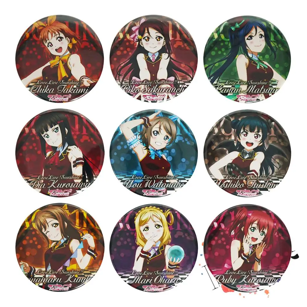 Купить Ювелирные наборы и многое другое | Love Live Sunshine Anime Badge  Aqours Hanamaru Dia Yoshiko Riko Ohara Mari Kanan Watanabe You Chika Devil  Metal Badge Brooch Pin