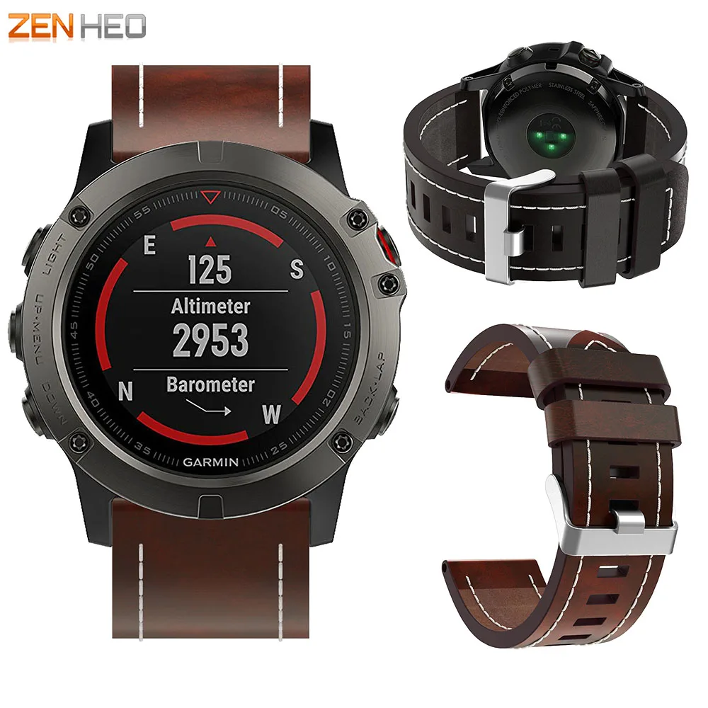 garmin fenix 5x leather strap