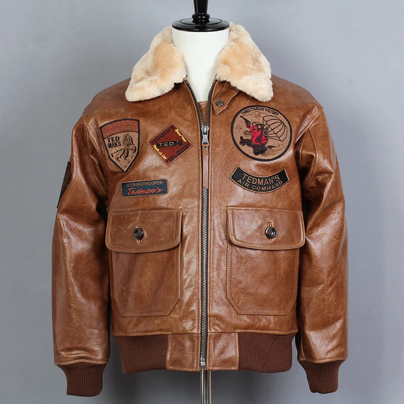 2020 G1 flight jacket men's fur collar 
