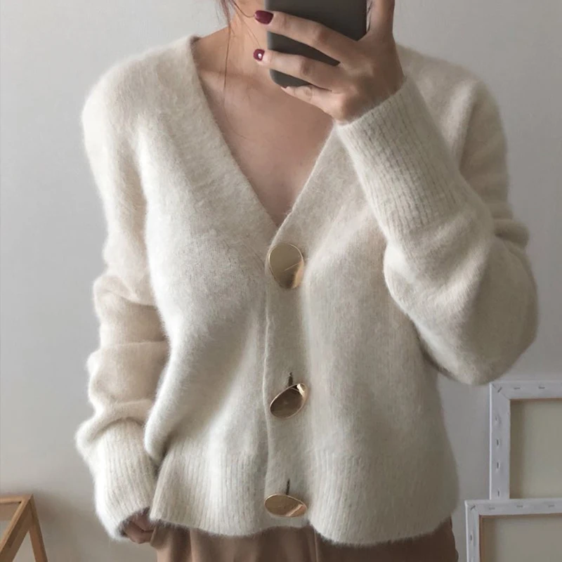 silver cashmere cardigan