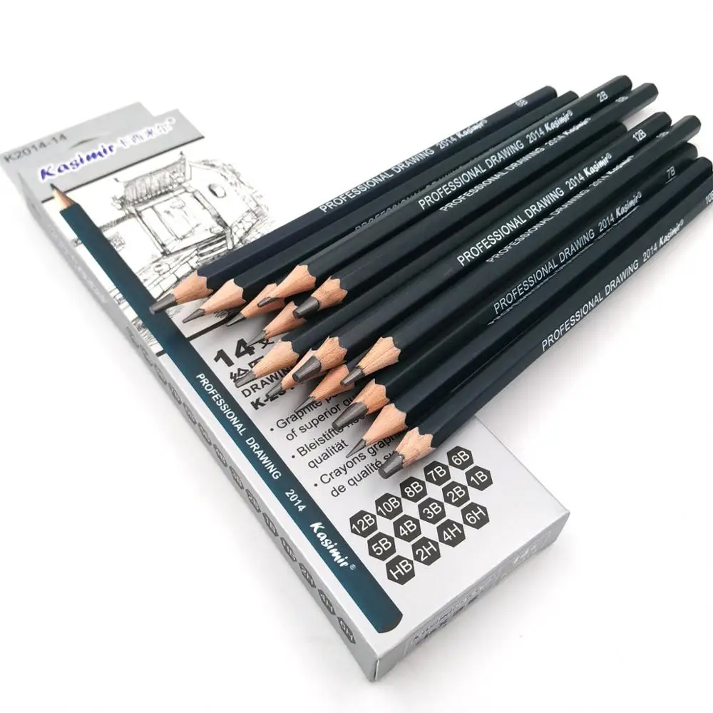 Professional Sketch Pencils Set Charcoal Soft/Medium/Hard Carbon