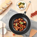 KOBACH cast iron pan wok 32cm chinese wok nonstick pan pure iron pan with glass lid and wooden handle frying pan with lid preview-4