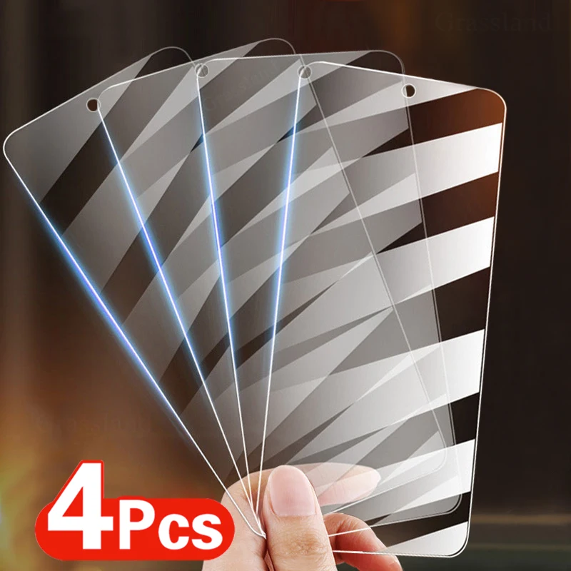 4Pcs Tempered Glass For Xiaomi Redmi Note 10 8 7 9s 9 Pro Screen Protector For Poco X3 M3 X3 Pro NFC F3 Full Protective Glass-animated-img