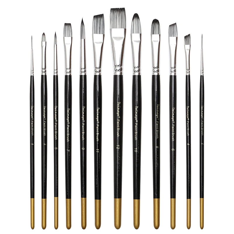 8 Pcs Professional Paint Brushes Different Shape Nylon Hair Artist Painting  Brush For Acrylic Oil Watercolor Art Supplies