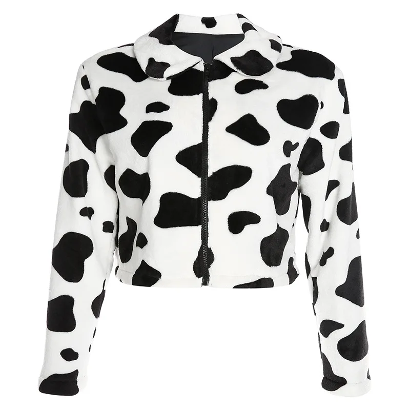 ArtSu Cow Animal Print Women Jacket 