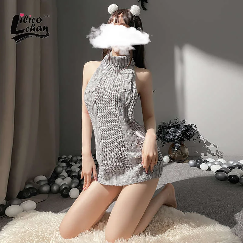 Cute Knitted Women Sexy Sweater Dress 