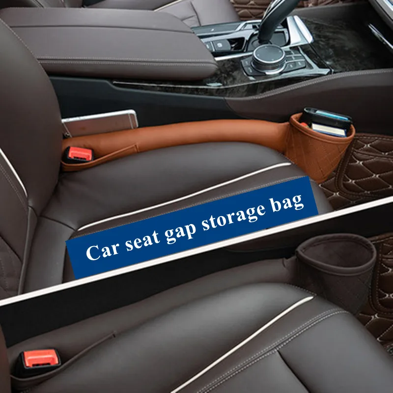 Αγορά Αξεσουάρ εσωτερικού χώρου  Leather Car Seat Gap Filler Pockets  Multifuntion Auto Seats Leak Stop Pad Soft Padding Phone Cards Holder  Storage Organizers