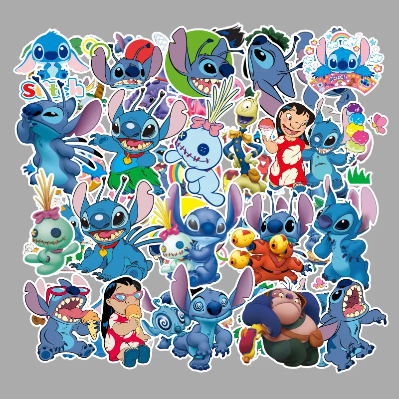 10/25/50Pcs Cute Cartoon Lilo Stitch Graffiti Stickers for Laptop Phone  Luggage Skateboard Decals Sticker Waterproof Toys Gift