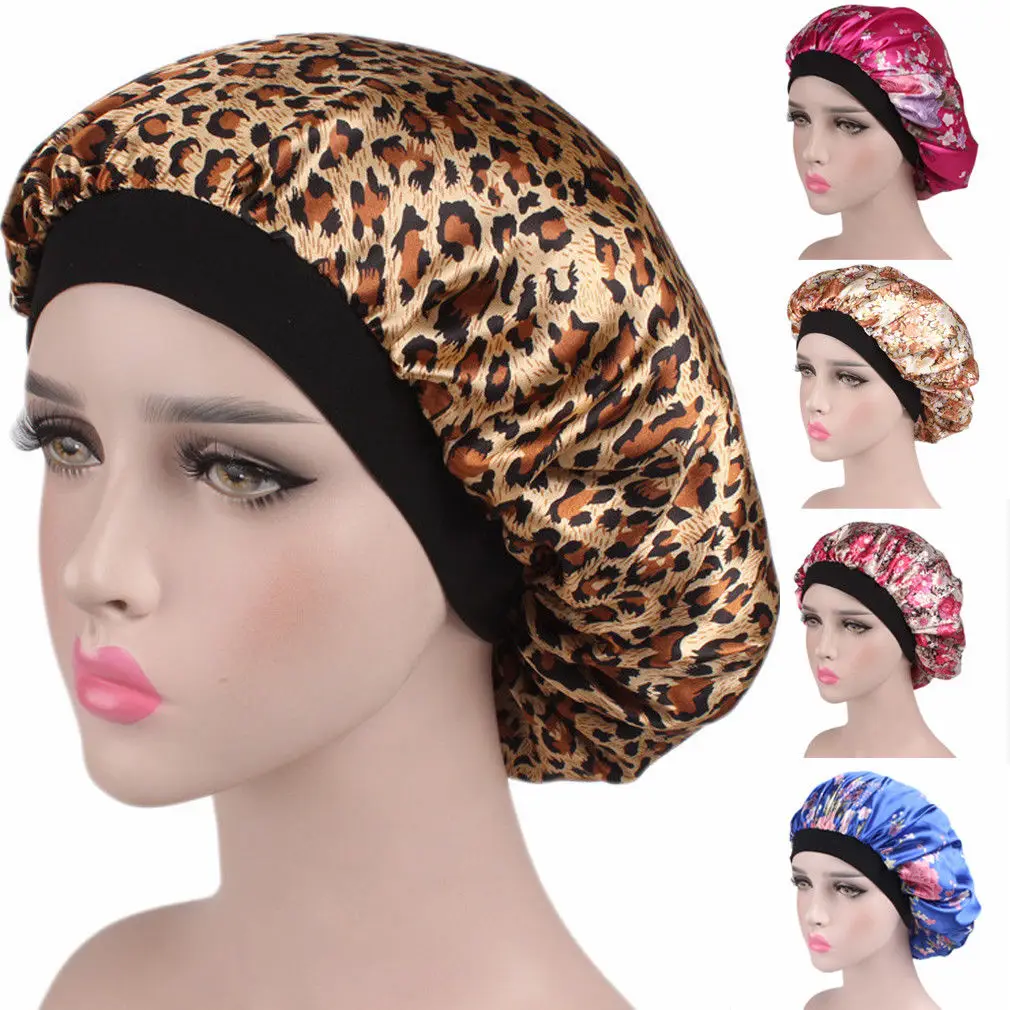Fashion Satin Night Sleep Cap Hair 