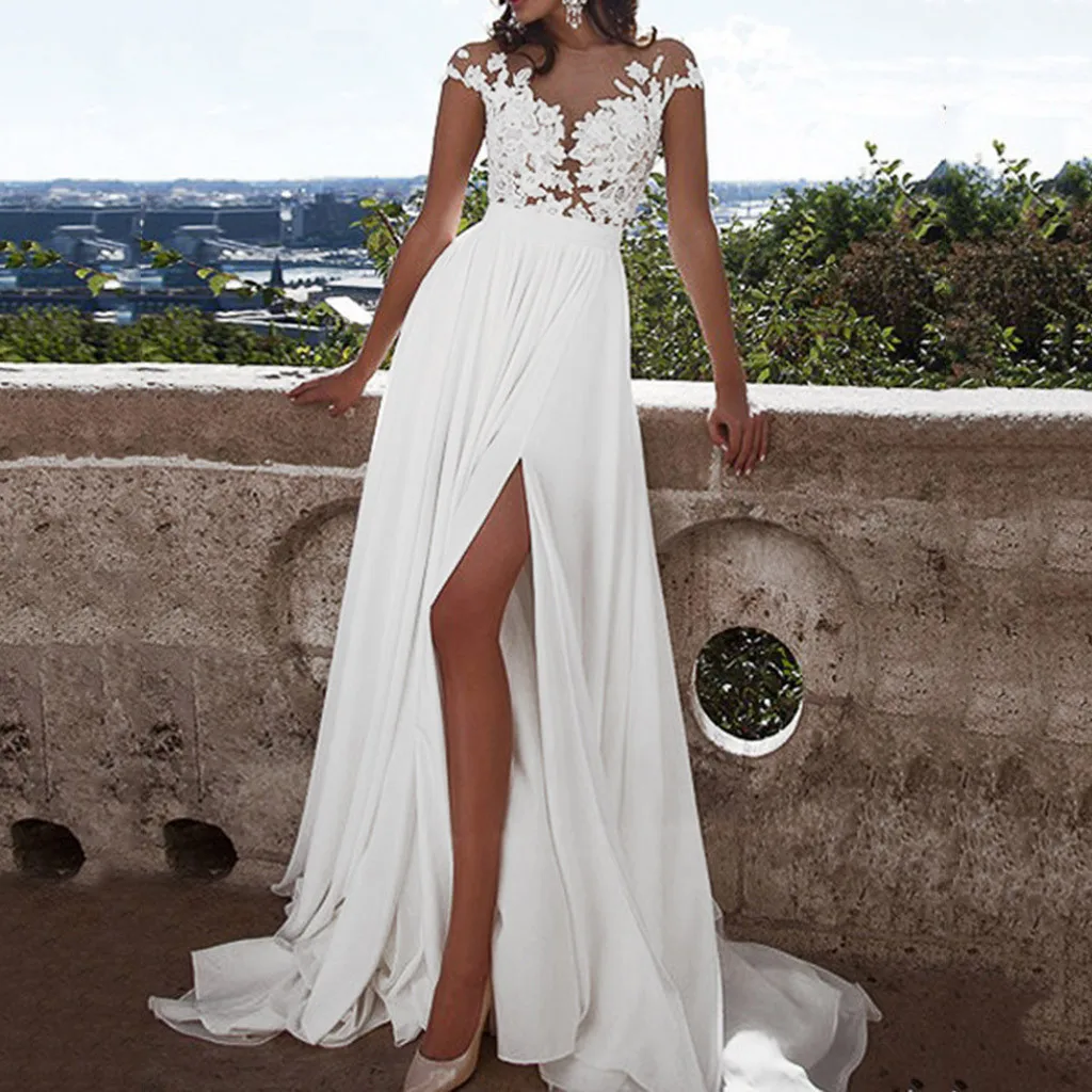White Dress Women's Floral Formal Lace 