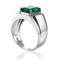 CiNily Authentic Luxury Emerald 925 Sterling Silver Men Rings for Business Party Men Fine Jewelry Ring SR013 preview-2