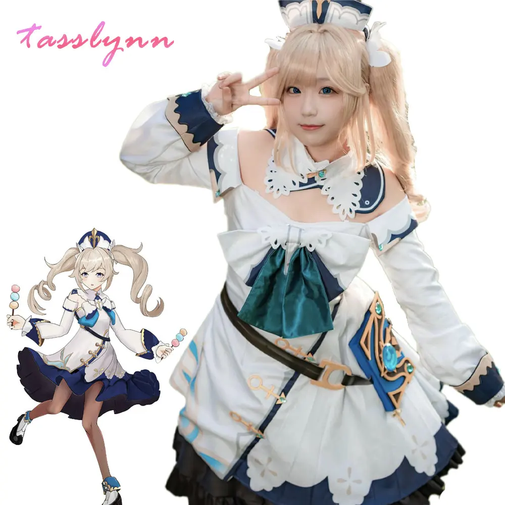 Game Genshin Impact Cosplay Halloween Barbara Genshin Impact Barbara  Cosplay Barbara Dress Uniforms Book Women Halloween