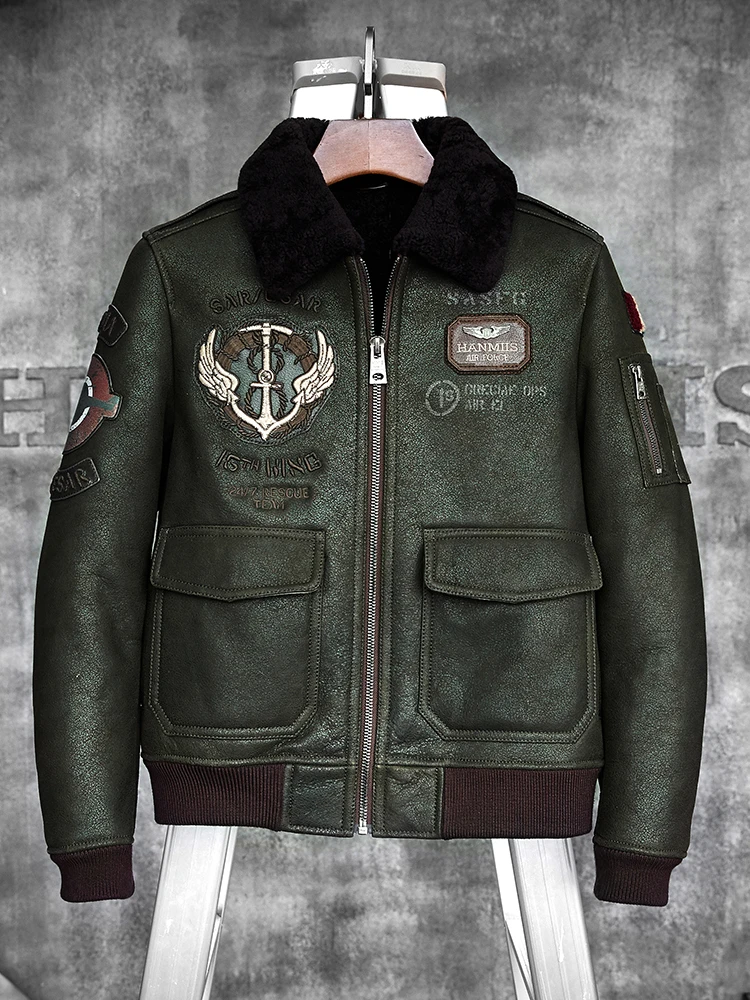 mens aviator fur jacket