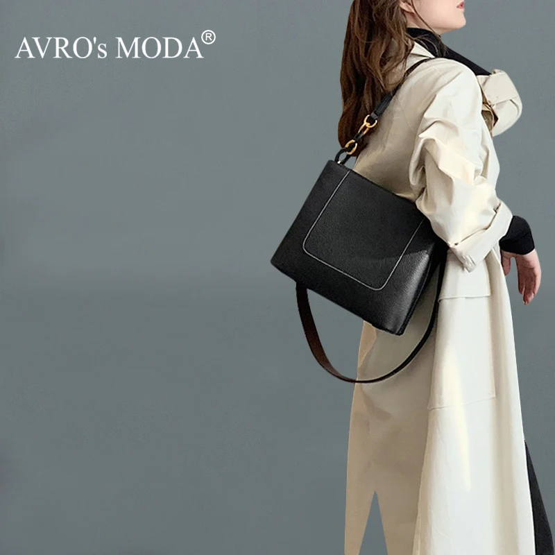 AVRO's MODA Brand Fashion Genuine Leather Shoulder Bucket Bags For Women  Handbag Laides Luxury Designer Crossbody Messenger Bag