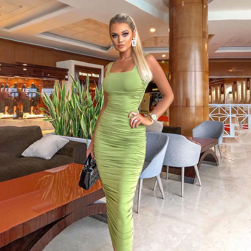 Women Summer Bodycon Dress Sleeveless 