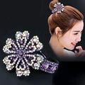 AWAYTR Rhinestone Hair Claws for Women Crystal Flower Hair Clips Barrettes Crab Ponytail Holder Hairpins Bands Hair Accessories preview-3