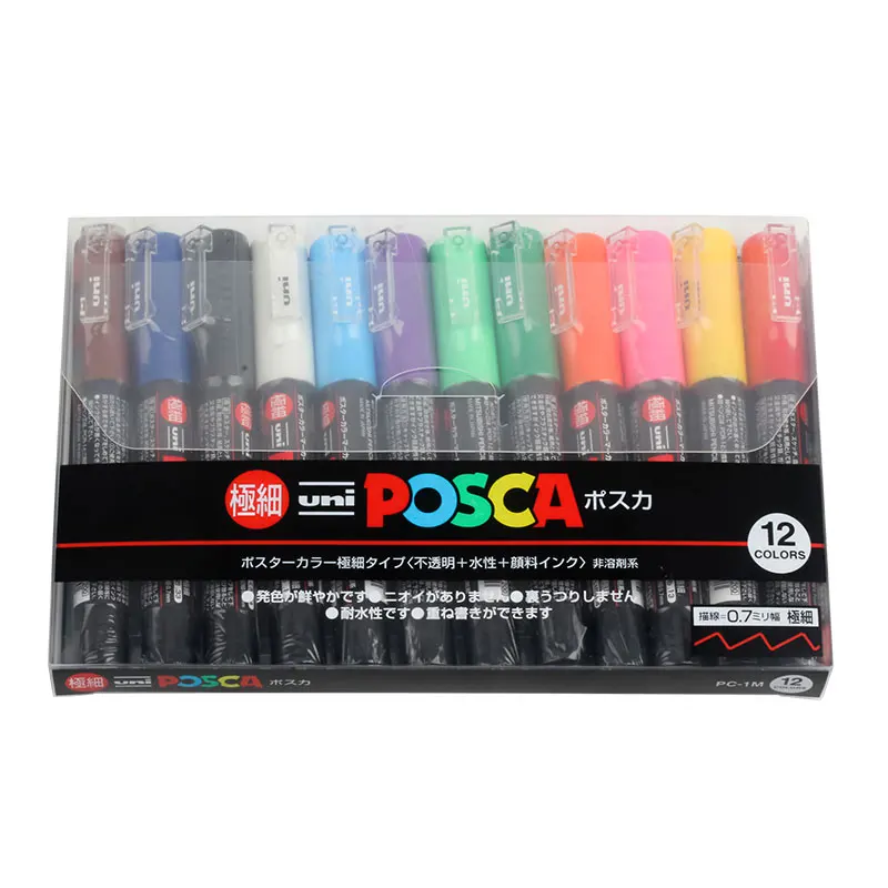 Uni POSCA Marker Set of Acrylic Paint Pens,PC-1M 3M 5M colores