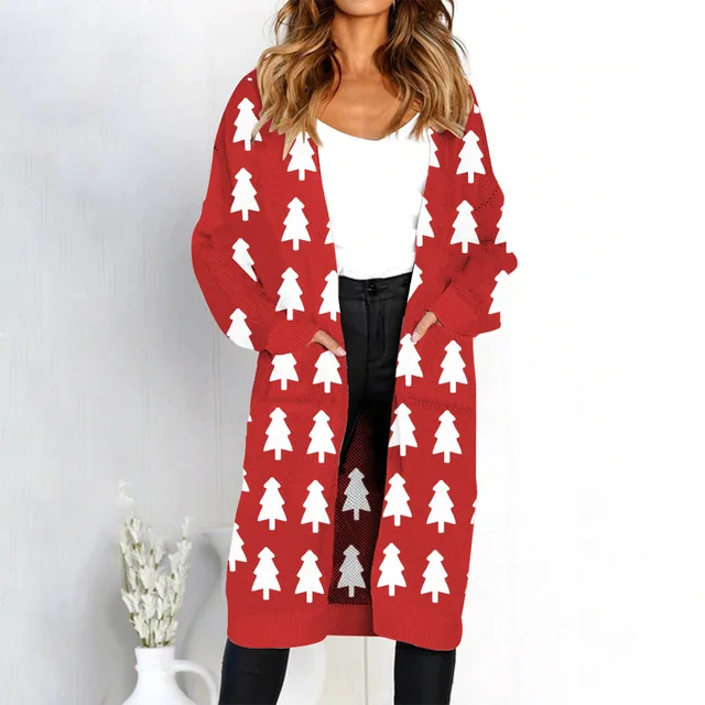 New Leopard Knitted Coat Cardigan 