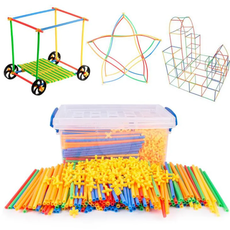 straw building set