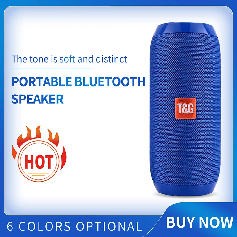 TG117 Bluetooth Speaker Portable Outdoor Wireless Waterproof Column Loudspeaker Box Support TF Card FM Radio Aux Input Speaker