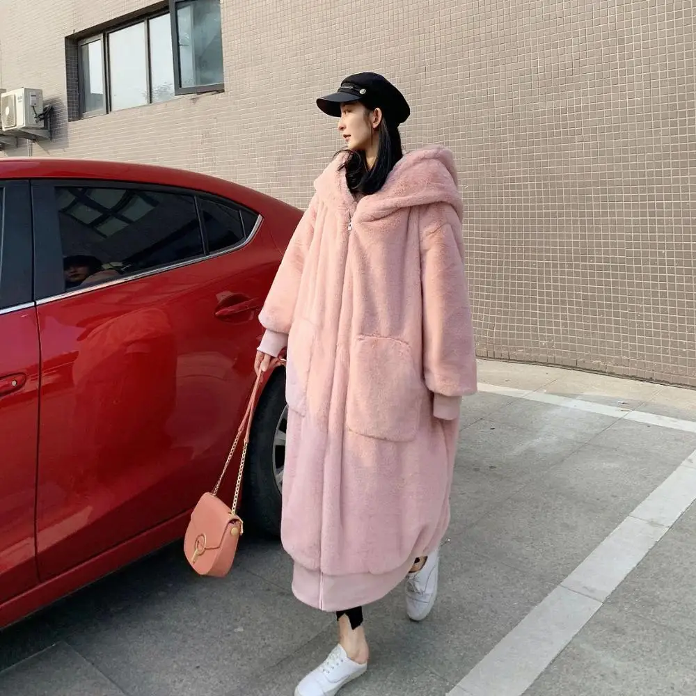 Oversized Faux Fur Coat Women Winter 