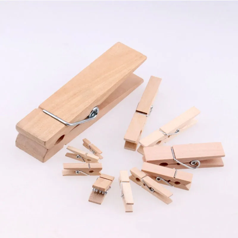 Clothes Pins Heavy Duty Outdoor with Spring, Wooden Clothespins for Crafts  and