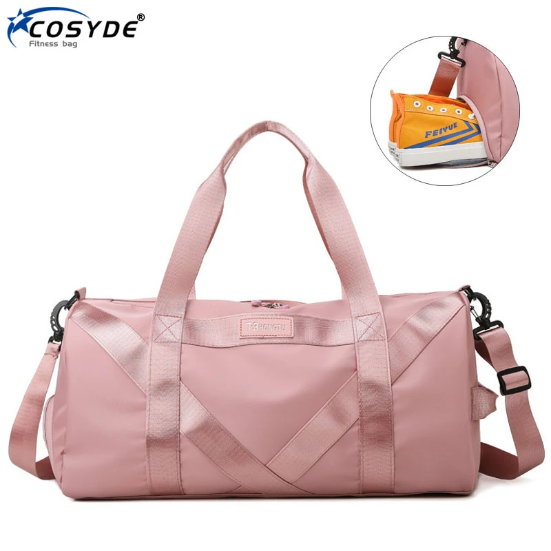Wet Dry Men Gym Bag Pink Outdoor Travel 