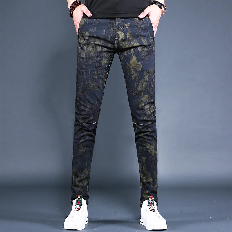 slim fit camo jeans men