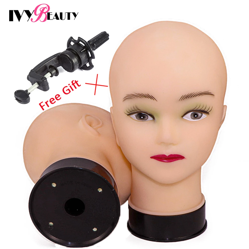 Bald Mannequin Head With Clamp Female Mannequin Head For Wig Making Hat  Display Cosmetology Manikin Head For Makeup Practice