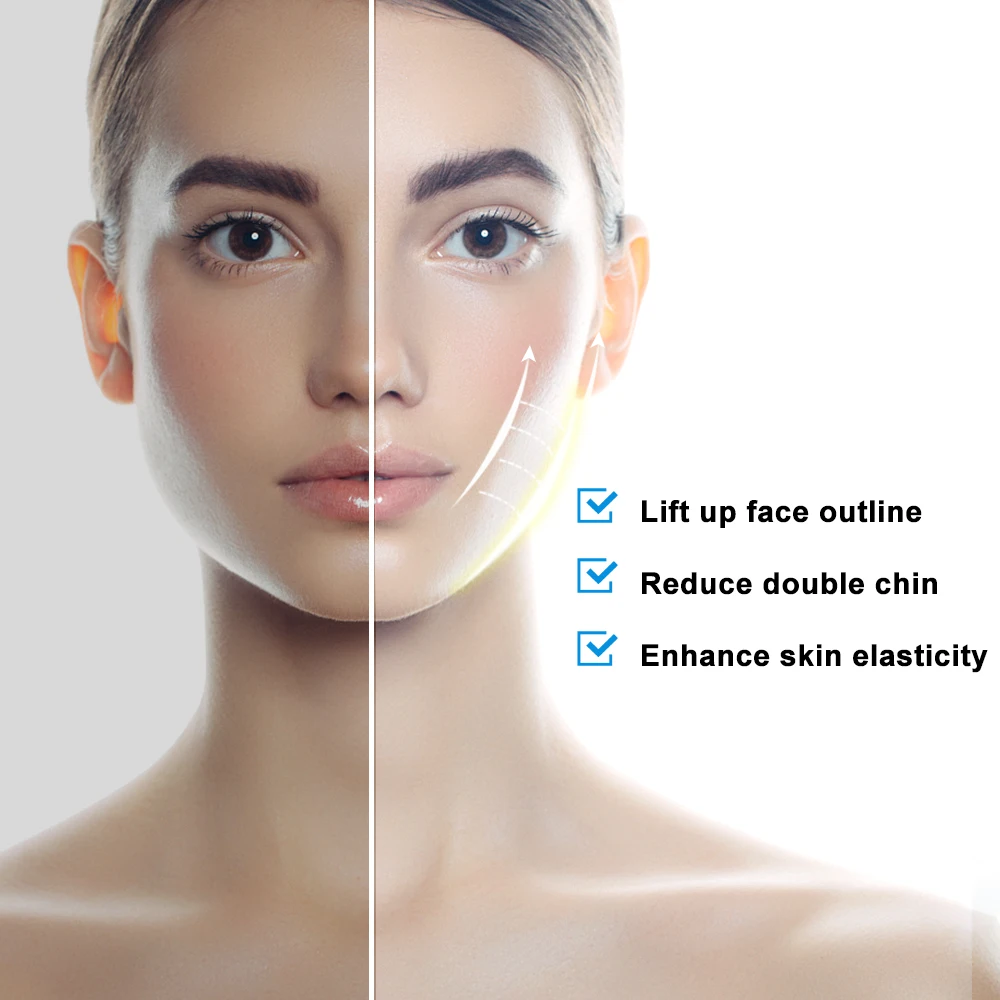 Face Lifter V-Line Up Face Lifting Belt Face Slimming Vibration Massager  LED Display Facial Beauty Instrument 5 Modes
