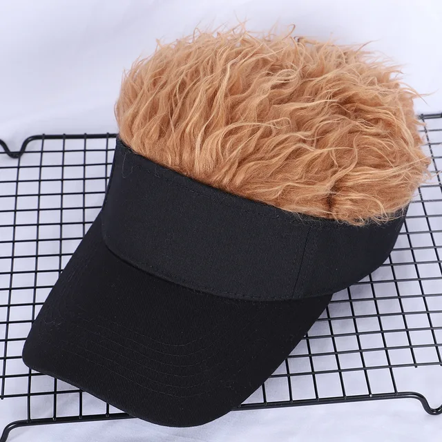 Golf Baseball Cap With Fake Flair Hair 