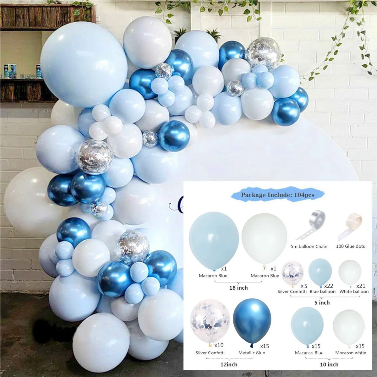 Blue Ocean Macarons Latex Balloon Party Birthday Wedding Decoration Balloon Chain Set Holiday Supplies Adult Baby Shower preview-6