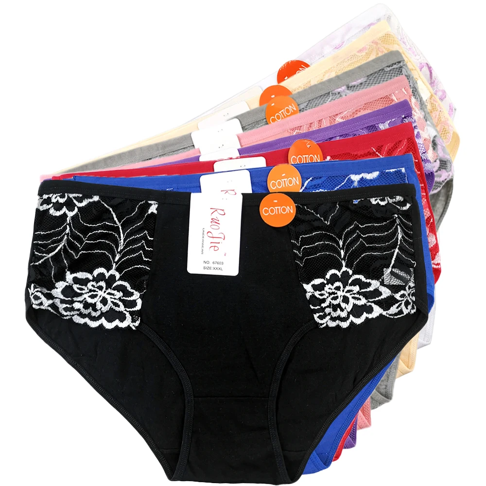 Free Shipping 4pcs/lot Big Yards 2XL/3XL/4XL Women's Panties Underwear  Waist Cotton Lady Mummy