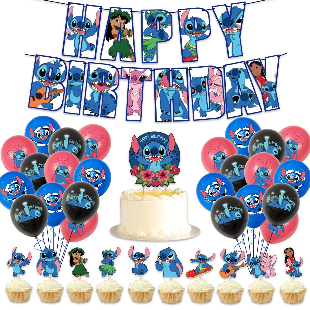 Lilo and Stitch Cake Topper Children's Happy Birthday Party Cake